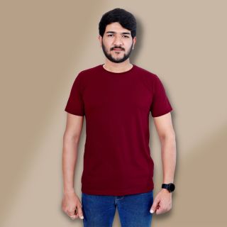 The Garnet Maroon Half Sleeve Supima Cotton T-Shirt For Men