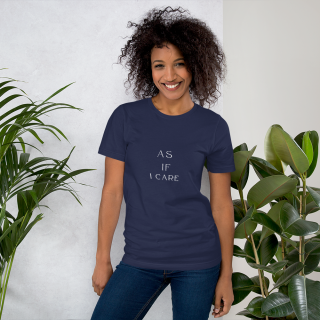 Womens As If I Care Blue Half Sleeve T-Shirt
