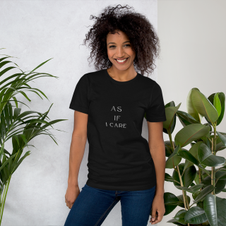 As If I Care Black Half Sleeve T-Shirt For Womens