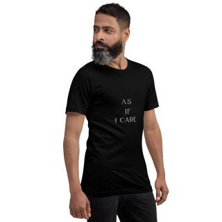 As If I Care Black Half Sleeve T-Shirt For Mens
