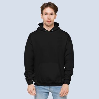Men Black Relaxed Fit Hooded Sweatshirt