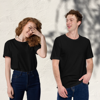 Solid Black Couple T-Shirts