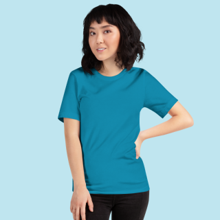 Blue Turquoise Half Sleeve T-Shirt Womens