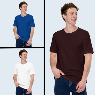 Pack of 3  Ciyapa T-shirts Combo Blue Turquoise, White, Hot Cocoa