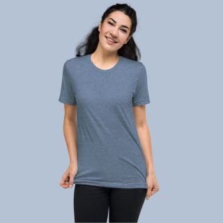 Blue Melange Half Sleeve T-Shirt Womens