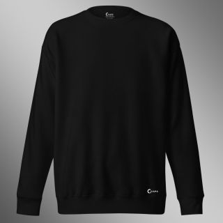 Casual Crewneck Sweatshirt: Black