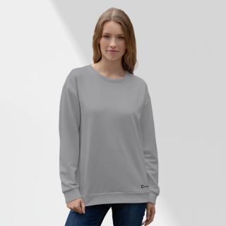 Women Grey Full Sleeve Sweatshirt