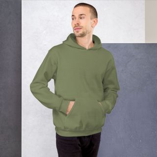 MEN OLIVE HOODED NECK LONG SLEEVE SWEAT SHIRT
