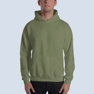 MEN OLIVE HOODED NECK LONG SLEEVE SWEAT SHIRT