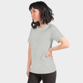 WOMEN'S SPORTS GREY T-SHIRT WITH ROUND NECK AND HALF SLEEVES