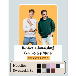 Men's Hoodie & Sweatshirt Combo-Pack of 2