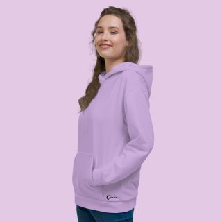WOMEN LILAC SOLID HOODED SWEATSHIRT