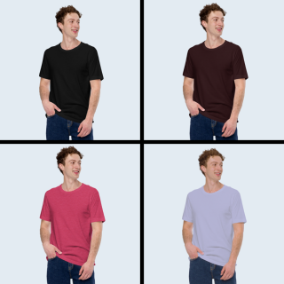 Pack of 4 Ciyapa T-shirt Combo Black, Hot Cocoa, Raspberry Pink, Lavender