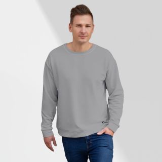 Round Neck Men Grey Full Sleeve Sweatshirt