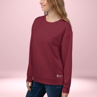 Women Maroon Round Neck Sweatshirt
