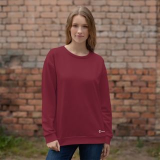 Women Maroon Round Neck Sweatshirt