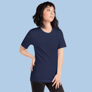 Women's Chic Blue T-shirts With Round Neck And Half Sleeves