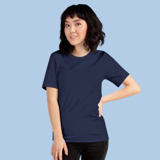 Women's Chic Blue T-shirts With Round Neck And Half Sleeves