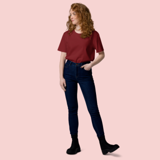 The Garnet Maroon Half Sleeve T-Shirt For Women