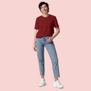 The Garnet Maroon Half Sleeve T-Shirt For Women