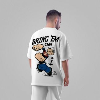 Popeye's Power Punch Printed Oversized T-Shirt