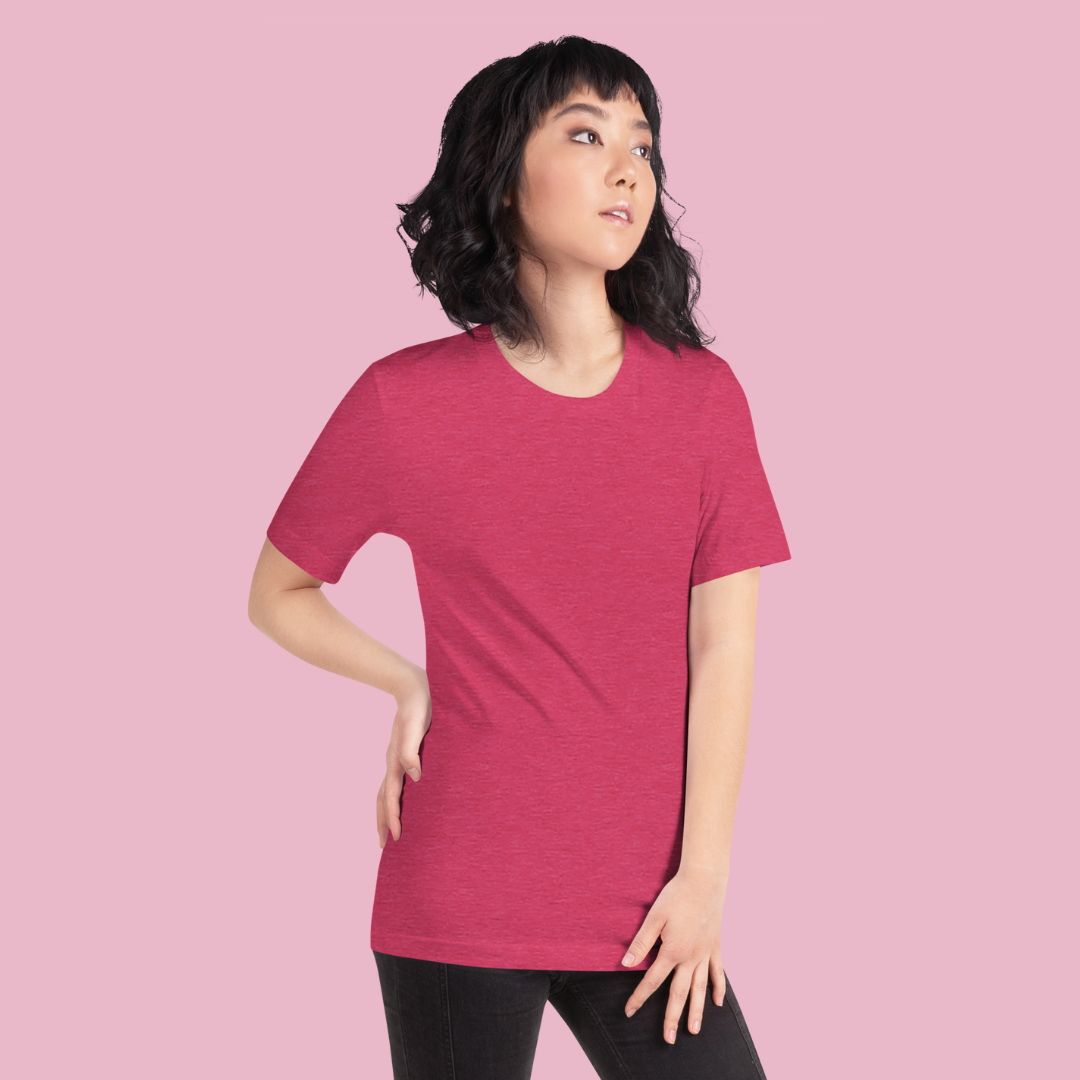 Garanti renere via Ciyapa - Raspberry Pink Melange Half Sleeve T-Shirt-Womens
